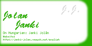 jolan janki business card